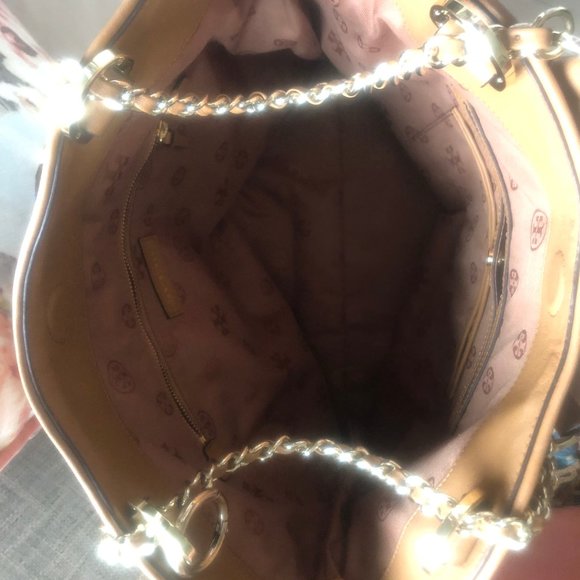 Tory Burch Marion Straw Leather Handbag Tote - Picture 8 of 8